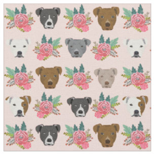 Pitbull hat rosa Flora Stoff