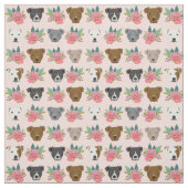 Pitbull hat rosa Flora Stoff (Muster)