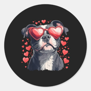 Pitbull Heart Gles Niedlich Pittie Valentinstag Do Runder Aufkleber