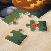 Pitbull Hogs Pumpkin Halloween Funny Puzzle (Seite)