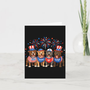 Pitbull Hund 250 Jahre Amerikanisch 1776 2026 4. J Karte