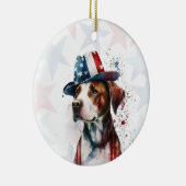 Pitbull Hund, 4. Juli Personalisiert Keramik Ornament (Rechts)