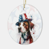 Pitbull Hund, 4. Juli Personalisiert Keramik Ornament (Links)