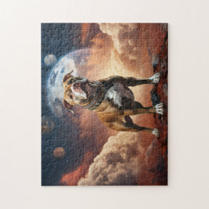 Pitbull-Hund auf dem Mars auf einem Jigsaw-Puzzle! Puzzle