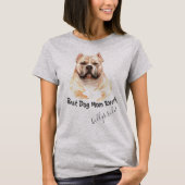 Pitbull Hund Beste Hündin-Mama je T-Shirt (Vorderseite)