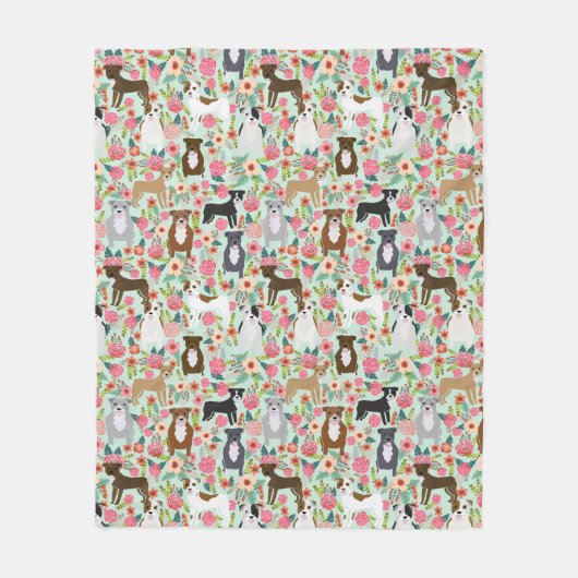 Pitbull Hund Florenz Fleecedecke (Vorderseite)