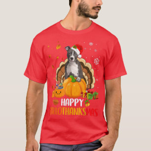 Pitbull-Hund Halloween Weihnachten Xmas Frohe Hall T-Shirt