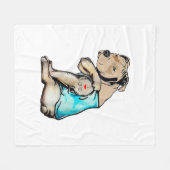 Pitbull Hund I Liebe Vater Tattoo Funny Family Fleecedecke (Vorderseite (Horizontal))
