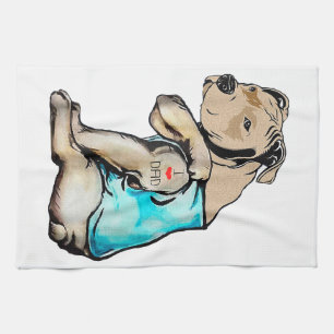 Pitbull Hund I Liebe Vater Tattoo Funny Family Geschirrtuch
