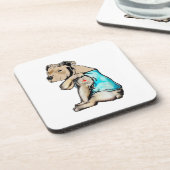 Pitbull Hund I Liebe Vater Tattoo Funny Family Getränkeuntersetzer (Linke Seite)