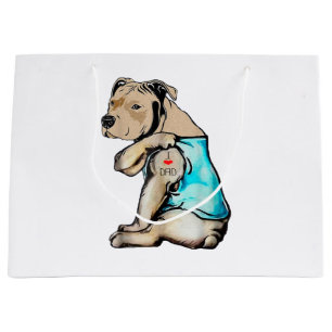 Pitbull Hund I Liebe Vater Tattoo Funny Family Große Geschenktüte