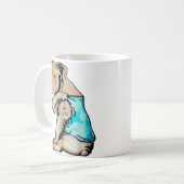 Pitbull Hund I Liebe Vater Tattoo Funny Family Kaffeetasse (Vorderseite Links)