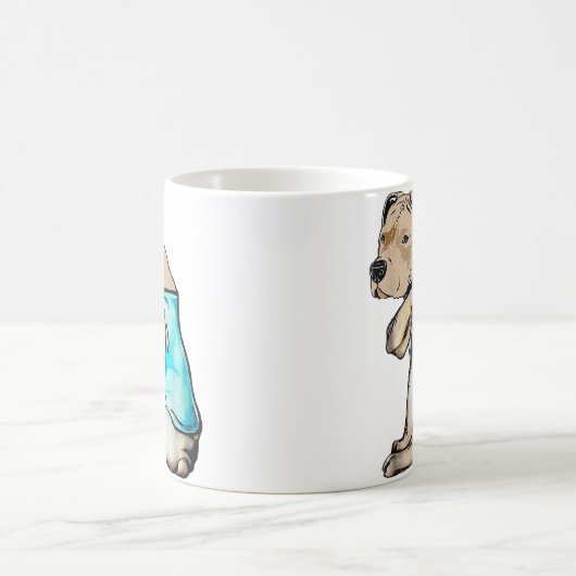 Pitbull Hund I Liebe Vater Tattoo Funny Family Kaffeetasse (Mittel)