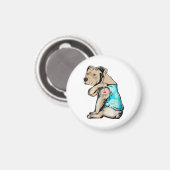 Pitbull Hund I Liebe Vater Tattoo Funny Family Magnet (Vorderseite/Rückseite)