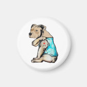 Pitbull Hund I Liebe Vater Tattoo Funny Family Magnet (Vorne)