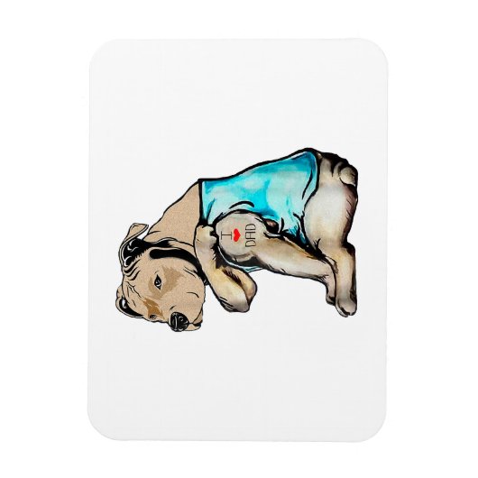 Pitbull Hund I Liebe Vater Tattoo Funny Family Magnet (Vertikal)