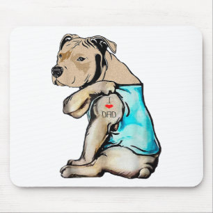 Pitbull Hund I Liebe Vater Tattoo Funny Family Mousepad
