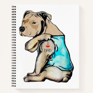 Pitbull Hund I Liebe Vater Tattoo Funny Family Notizblock