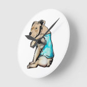Pitbull Hund I Liebe Vater Tattoo Funny Family Runde Wanduhr (Winkel)