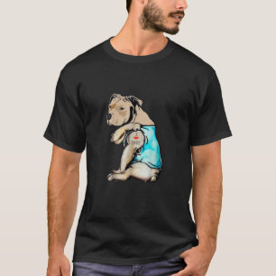Pitbull Hund I Liebe Vater Tattoo Funny Family T-Shirt