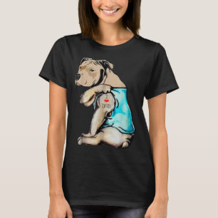 Pitbull Hund I Liebe Vater Tattoo Funny T - Shirt