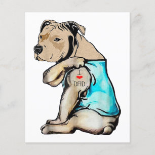 Pitbull-Hund Ich liebe Papa-Tattoo Lustige Familie