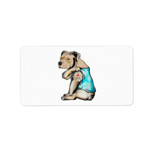 Pitbull-Hund Ich liebe Papa-Tattoo Lustige Familie Adressaufkleber