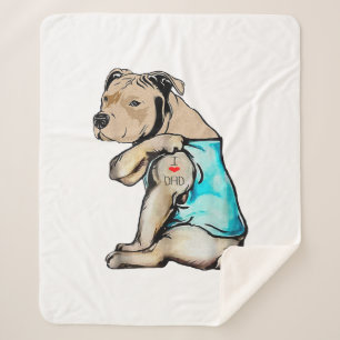 Pitbull-Hund Ich liebe Papa-Tattoo Lustige Familie Sherpadecke