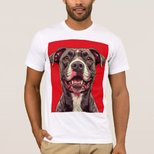 Pitbull-Hund-Illustration, Geschenk für Hunde-Lieb T-Shirt