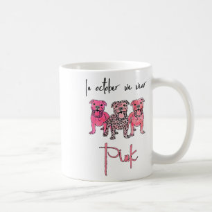 Pitbull Hund im Oktober tragen wir Pink Ribbon Bru Kaffeetasse