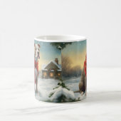 Pitbull Hund im Schnee Weihnachten Kaffeetasse (Mittel)