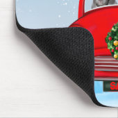 Pitbull Hund in Auto mit dem Weihnachtsmann Mousepad (Ecke)