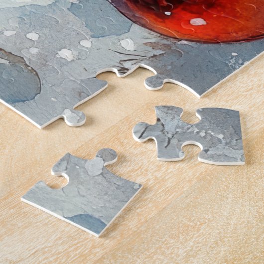 Pitbull Hund in Sledge Lass es Schnee Weihnachten Puzzle (Seite)