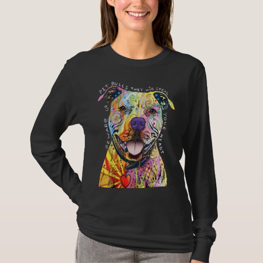 Pitbull Hund liebt I Liebe Pitbull T-Shirt (Vorderseite)