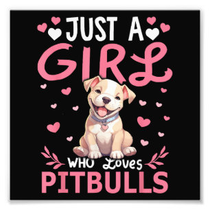 Pitbull Hund Mädchen Frauen nur ein Mädchen, die L Fotodruck