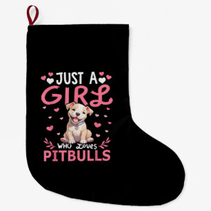 Pitbull Hund Mädchen Frauen nur ein Mädchen, die L Großer Weihnachtsstrumpf