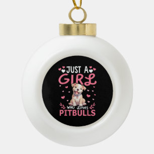 Pitbull Hund Mädchen Frauen nur ein Mädchen, die L Keramik Kugel-Ornament