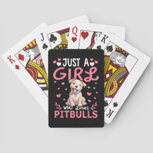 Pitbull Hund Mädchen Frauen nur ein Mädchen, die L Spielkarten