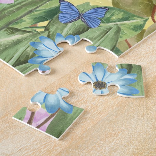 Pitbull Hund mit Blume Frühjahr Puzzle (Seite)