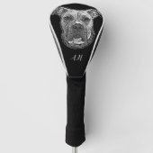 Pitbull-Hund mit Monogramm Golfkopf Golf Headcover (Vorderseite)