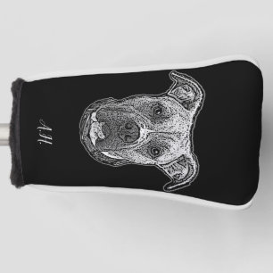 Pitbull-Hund-mit Monogramm-Putter-Putter-Golfkopfa Golf Headcover