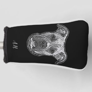 Pitbull-Hund-mit Monogramm-Putter-Putter-Golfkopfa Golf Headcover