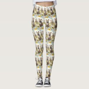Pitbull-Hund mit Ostereiern Feiertag Leggings