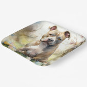 Pitbull Hund mit Ostereiern Urlaub Pappteller (Gewinkelt)