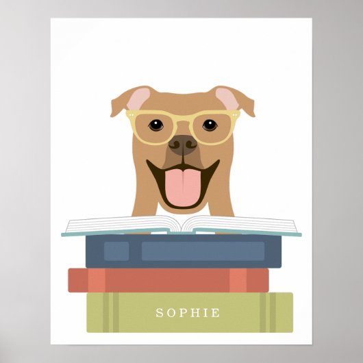 Pitbull-Hund personalisierter Druck Poster (Vorne)