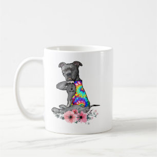 Pitbull Hund Pitbull Hund Tattoo I Liebe Mama Mütt Kaffeetasse