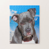 Pitbull Hund. Puzzle (Vertikal)