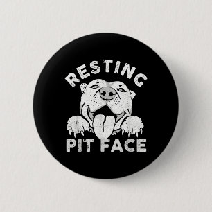 Pitbull-Hund ruht Pit-Gesicht sarkastischer Humor Button