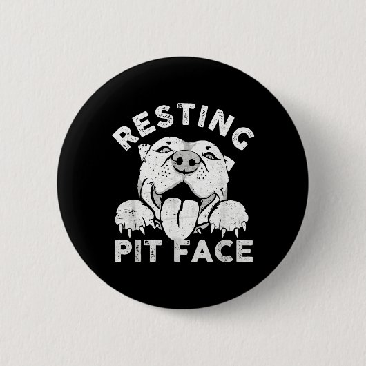 Pitbull-Hund ruht Pit-Gesicht sarkastischer Humor Button (Vorderseite)
