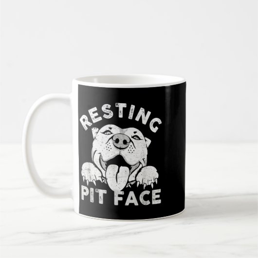 Pitbull-Hund ruht Pit Gesicht Sarkastischer Humor Kaffeetasse (Links)